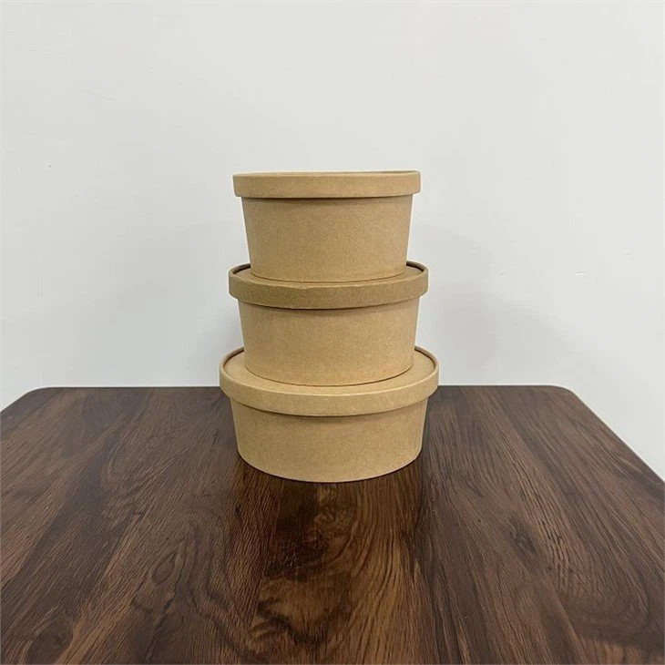 brown salad bowls with paper lids(001)