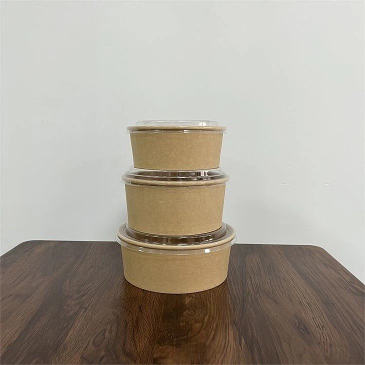 disposable large brown kraft bowls(001)