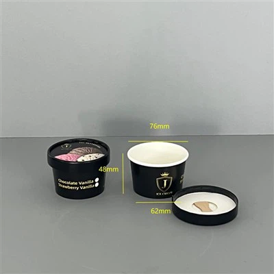 Чаша для мороженого с индивидуальной печатью на 4 унции с крышкой