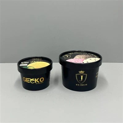 Бумажные тубы для мороженого на 8 унций с крышками